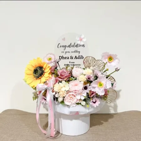 Bloom Box Akrilik Ucapan Wedding Kelapa Gading