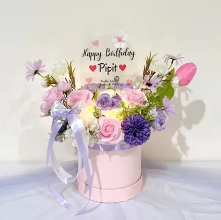 Bloom Box Akrilik Ucapan Ulang Tahun Kelapa Gading